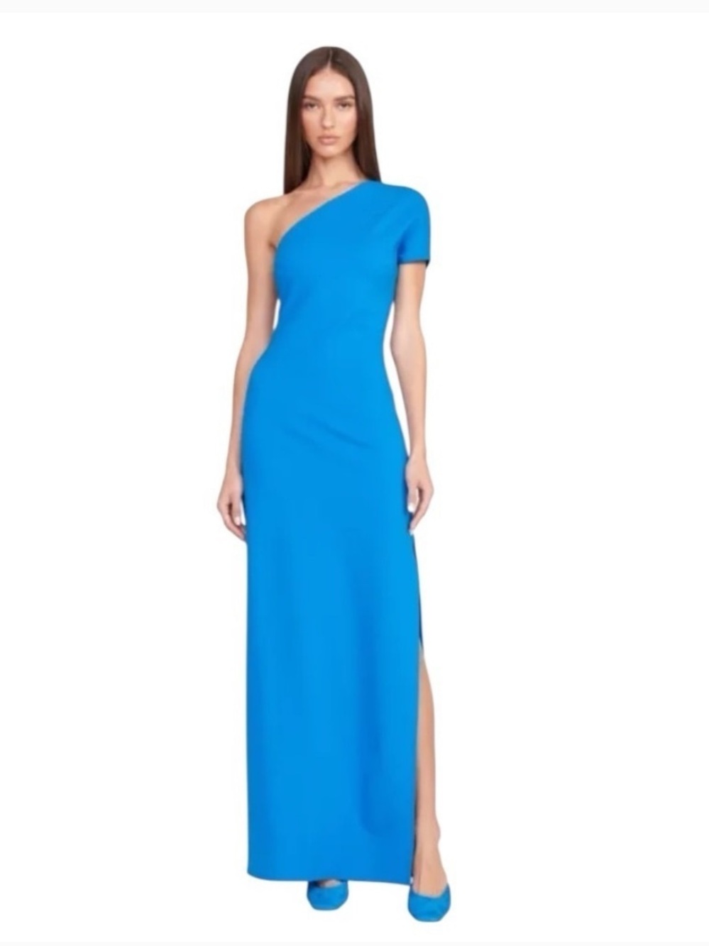 Staud NWOT Adalynn Director Blue One-Shoulder Maxi Dress Sz S